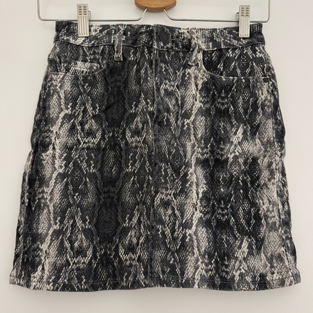 Zara denim Snake Print Mini Skirt
